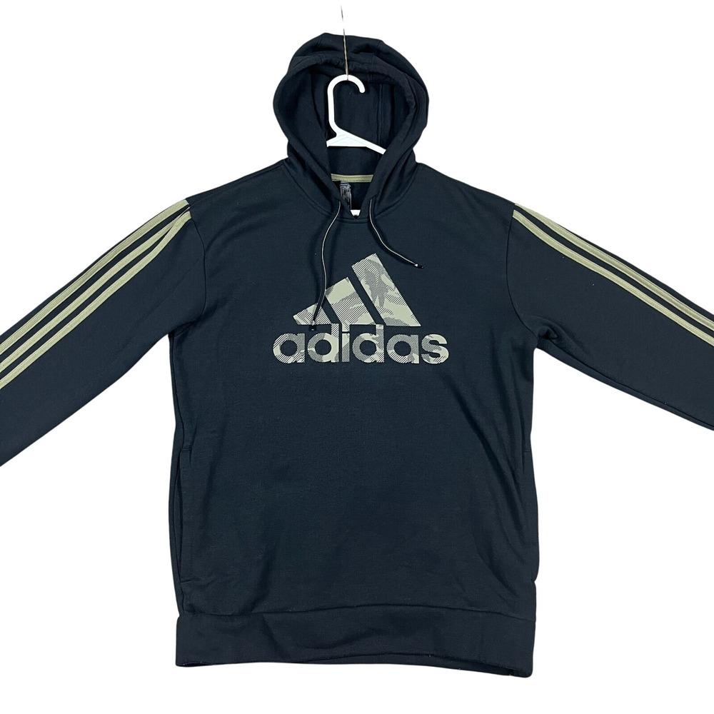 Adidas Hoodie Mens Small Primegreen 3 Stripe Army Green Pullover‎